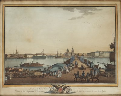 Most Wymiany na Wyspie Wasilewskiego, 1799 autorstwa Benjamin Paterssen