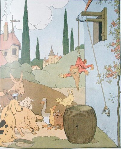 Ilustracja do albumu „Gedeon, wódz złodziei” (kolorowa grawerunek) autorstwa Benjamin Rabier