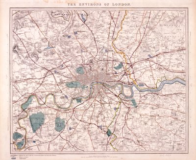 Mapa Londynu, ok. 1860 r. autorstwa Benjamin Rees Davies