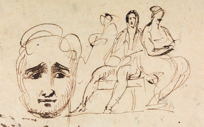 Szkic portretowy i postacie siedzące autorstwa Benjamin Robert Haydon