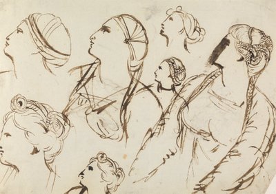 Studium fryzur damskich autorstwa Benjamin Robert Haydon