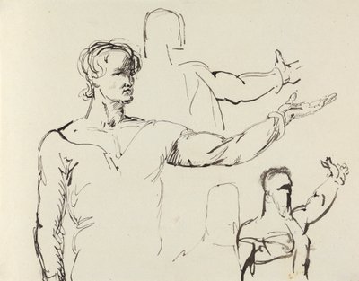 Studium mężczyzny z wyciągniętą ręką autorstwa Benjamin Robert Haydon