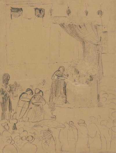 Studium sceny ceremonii religijnej autorstwa Benjamin Robert Haydon