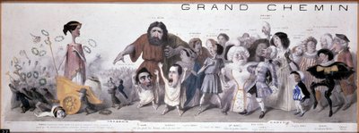 Le grand chemin de la posterity: przedstawienie tragedii i komedii - Litografia Benjamina Roubauda, ​​Maison de Balzac, Paryż autorstwa Benjamin Roubaud