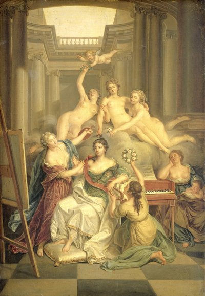 Frederika Sophia Wilhelmina z Prus (1751-1820). Żona księcia Willema V w Świątyni Sztuk autorstwa Benjamin Samuel Bolomey