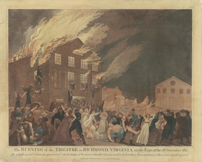 Spalenie teatru w Richmond w stanie Wirginia autorstwa Benjamin Tanner