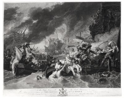 Bitwa o Hagę, 29 maja 1692, ryty przez Williama Woolletta (1735-85) 1781 (akwatinta) autorstwa Benjamin West