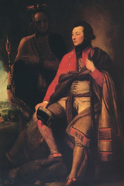 Pułkownik Guy Johnson i Kapitan Karonghyontye David Hill, 1776 r autorstwa Benjamin West