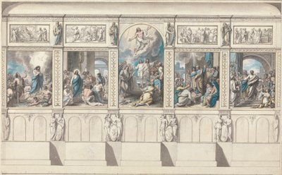 Projekt ściany Kaplicy Religii Objawionej autorstwa Benjamin West