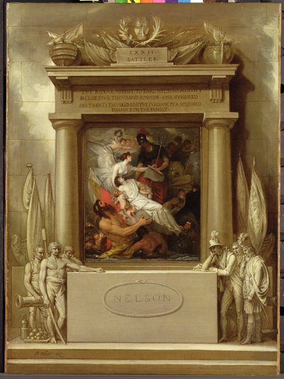 Projekt pomnika „Apoteoza Nelsona” autorstwa Benjamin West