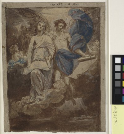 Studium do obrazu Anioły ukazujące się pasterzom, 1774 autorstwa Benjamin West