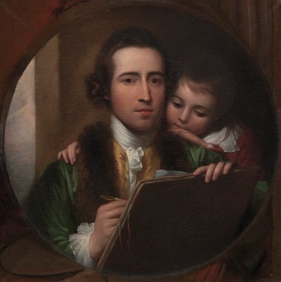Artysta i jego syn Rafał autorstwa Benjamin West