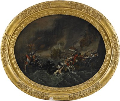 Bitwa pod La Hogue, 1820 autorstwa Benjamin West