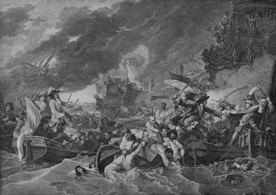 Bitwa pod La Hogue, c1781 autorstwa Benjamin West