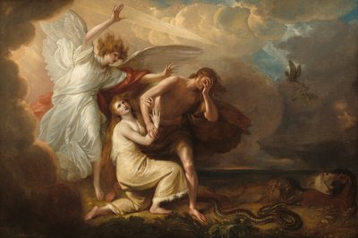 Wypędzenie Adama i Ewy z raju, 1791. autorstwa Benjamin West