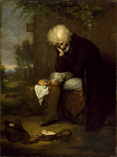 Pielgrzym opłakujący martwego osła, ok. 1775 r. autorstwa Benjamin West