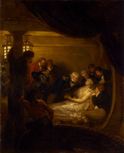 Śmierć Lorda Nelsona w kokpicie okrętu "Victory autorstwa Benjamin West