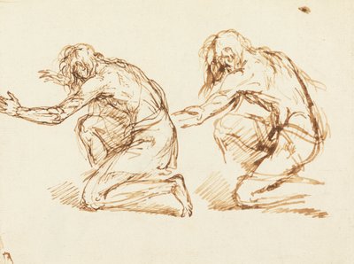 Dwie klęczące postacie autorstwa Benjamin West