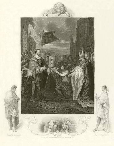 Wilhelm I otrzymujący koronę Anglii autorstwa Benjamin West