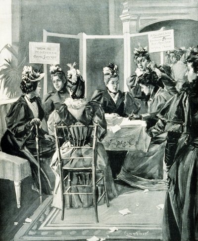 Pub „Podpisz petycję o równe prawa wyborcze”. 1894 (lito) autorstwa Benjamin West Clinedinst