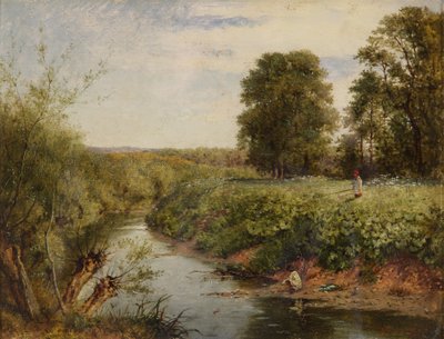 Na rzece Teme w Worcester, 1855 r. autorstwa Benjamin Williams Leader