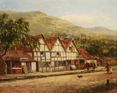 Sklep Old Blacksmiths, Great Malvern, 1871 autorstwa Benjamin Williams Leader