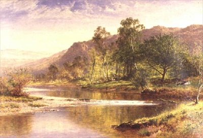 Rzeka wpadająca do Derwentwater (olej na płótnie) autorstwa Benjamin Williams Leader