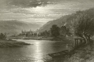 Tintern Abbey - Moonlight on the Wye autorstwa Benjamin Williams Leader