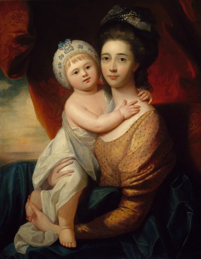Lady Sondes ze swoim synkiem, c.1793-94 autorstwa Benjamin school of West