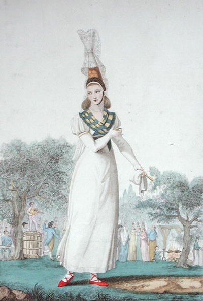 Kauchoise w stroju świątecznym, rytowane przez Gatine ok. 1830 r. (kolor lito) autorstwa Benoit (after) Pecheux