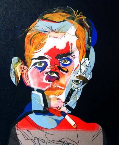 50 najważniejszych pisarzy w historii: Jack Kerouac, 2015 (olej i akryl na płótnie) autorstwa Benoit Erwann Boucherot