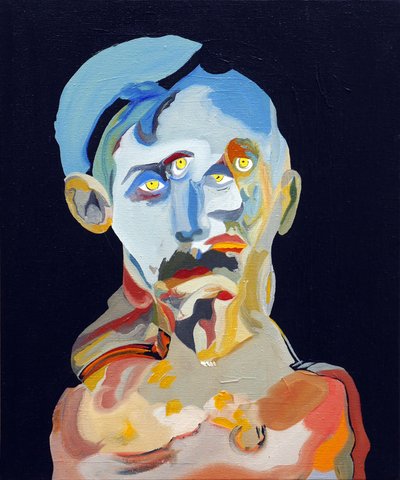 50 najważniejszych pisarzy w historii: Marcel Proust, 2015 (olej i akryl na płótnie) autorstwa Benoit Erwann Boucherot