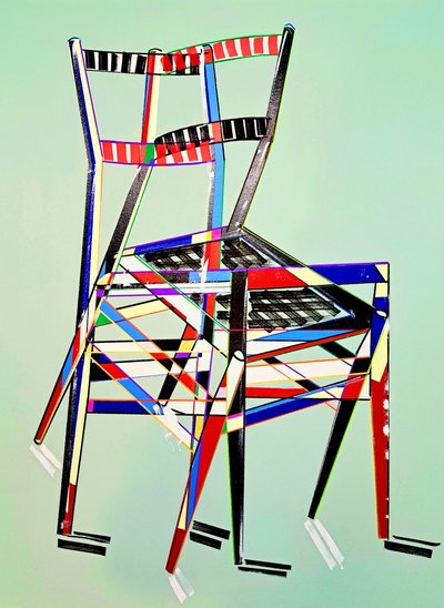 Szezlong - superleggera, według Gio Pontiego, 2016 (olej na płótnie lnianym) autorstwa Benoit Erwann Boucherot