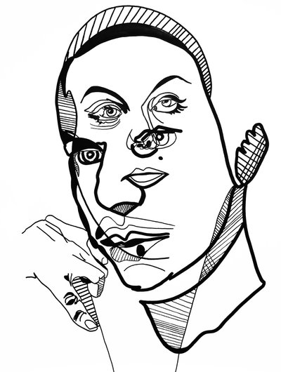 Entre-deux 2, 2022 (akryl na papierze) autorstwa Benoit Erwann Boucherot