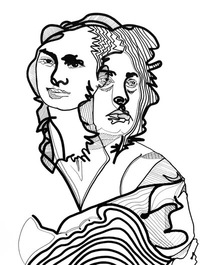Entre-deux 7, 2022 (akryl na papierze) autorstwa Benoit Erwann Boucherot