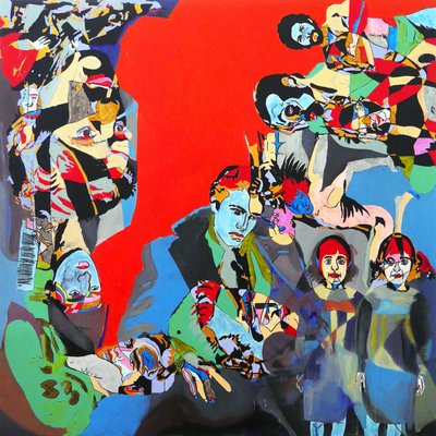 Marlon, Steve, Diane et les autres, 2017 (olej i akryl na płótnie) autorstwa Benoit Erwann Boucherot