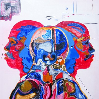 Robert M. i chłopcy, 2005 (olej na płótnie) autorstwa Benoit Erwann Boucherot