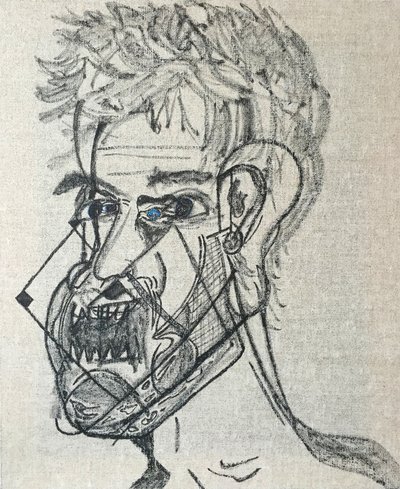 Surautoportrait main levée, 2017 (olej na płótnie) autorstwa Benoit Erwann Boucherot