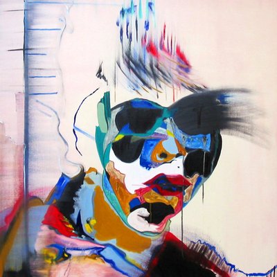 Surportret: Studium twarzy w pejzażu, 2005 (olej na płótnie) autorstwa Benoit Erwann Boucherot