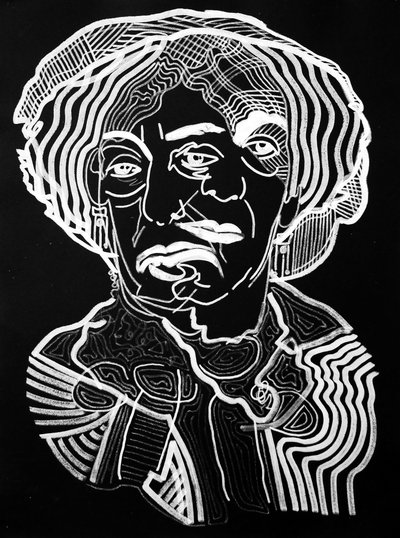 Surportret: George Sand, 2019 (akryl na papierze) autorstwa Benoit Erwann Boucherot