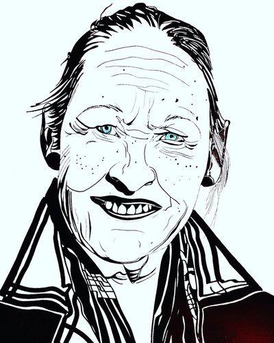 Surportrait : Joséphine Bacon 1, 2021 (akryl na papierze) autorstwa Benoit Erwann Boucherot