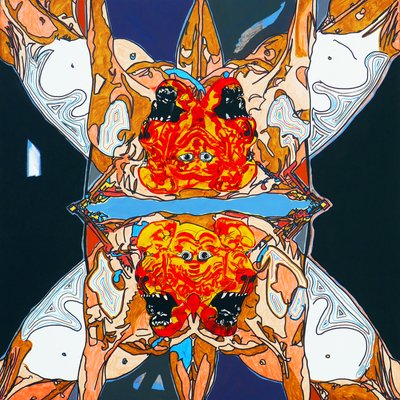 Surportret: Jeden pies 1, 2015 (olej i akryl na płótnie) autorstwa Benoit Erwann Boucherot