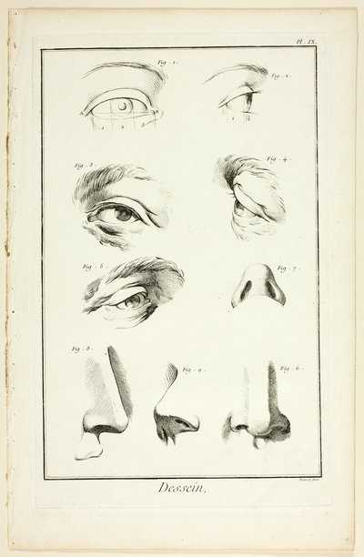 Projekt: Anatomia twarzy z Encyclopédie autorstwa Benoit Louis Prevost