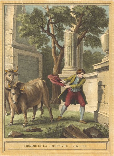 Man and the Snake, opublikowane w 1759 roku. autorstwa Benoit Louis Prevost