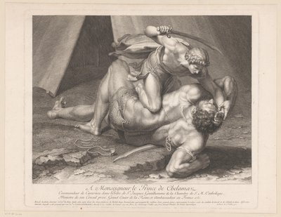 David onthoofdt Goliat autorstwa Benoît Audran (I)
