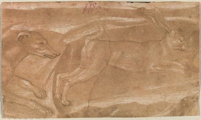 Ogar goniący zająca autorstwa Benozzo Gozzoli