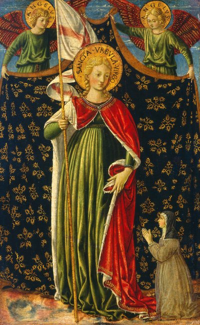 Św. Urszula z Dwoma Aniołami i Darczyńcą, ok. 1930 r. 14551460. autorstwa Benozzo Gozzoli