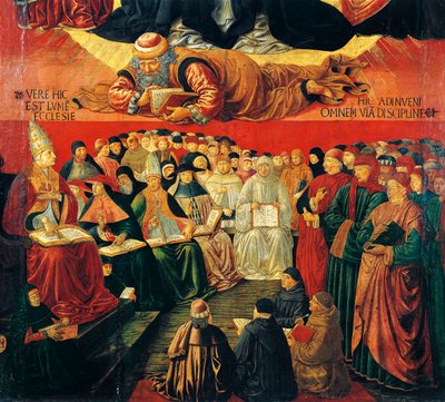 Arabski filozof Awerroes, fragment Triumfu św. Tomasza z Akwinu autorstwa Benozzo di Lese di Sandro Gozzoli