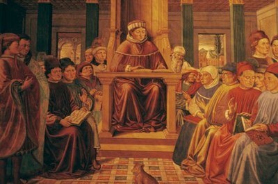 Augustyn nauczający retoryki w Rzymie autorstwa Benozzo di Lese di Sandro Gozzoli