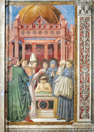 Chrzest św. Augustyna, fragment z Opowieści św. Augustyna autorstwa Benozzo di Lese di Sandro Gozzoli